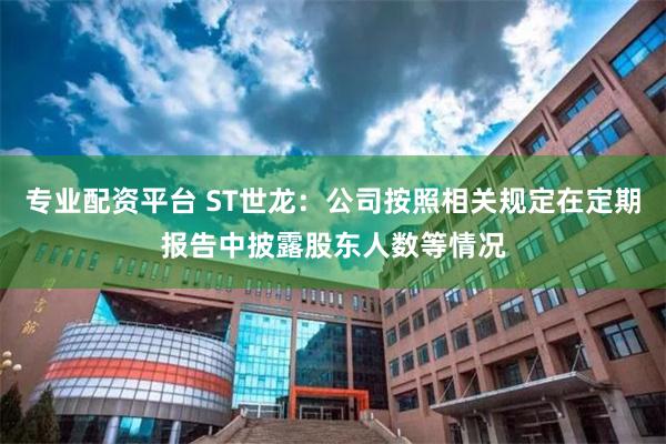 专业配资平台 ST世龙：公司按照相关规定在定期报告中披露股东人数等情况