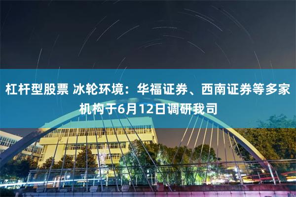 杠杆型股票 冰轮环境：华福证券、西南证券等多家机构于6月12日调研我司