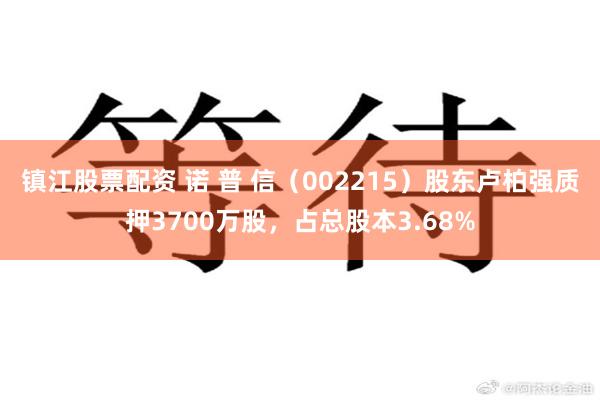镇江股票配资 诺 普 信（002215）股东卢柏强质押3700万股，占总股本3.68%