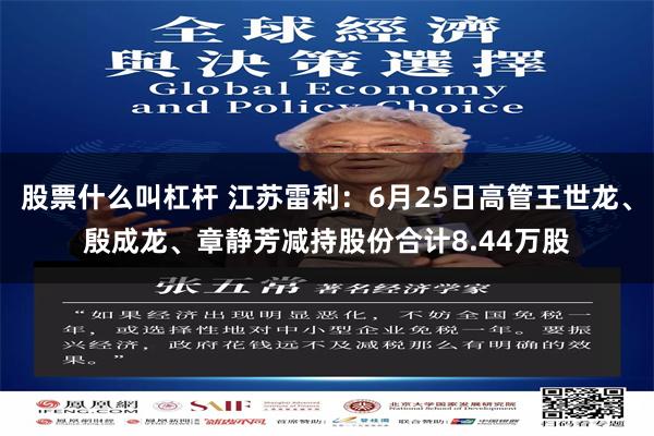股票什么叫杠杆 江苏雷利：6月25日高管王世龙、殷成龙、章静芳减持股份合计8.44万股