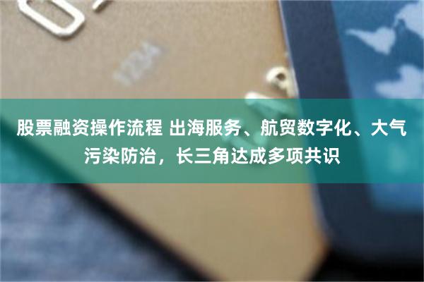 股票融资操作流程 出海服务、航贸数字化、大气污染防治，长三角达成多项共识