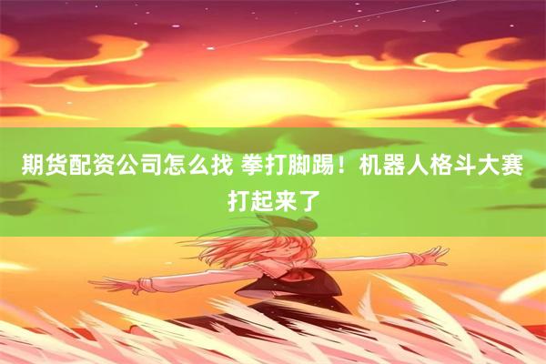 期货配资公司怎么找 拳打脚踢！机器人格斗大赛打起来了