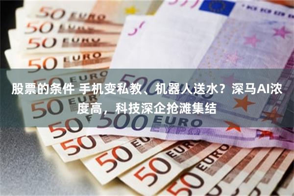 股票的条件 手机变私教、机器人送水？深马AI浓度高，科技深企抢滩集结