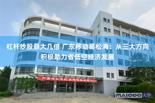 杠杆炒股最大几倍 广东移动葛松海：从三大方向积极助力省低空经济发展
