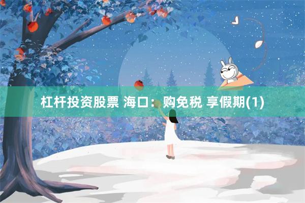 杠杆投资股票 海口：购免税 享假期(1)