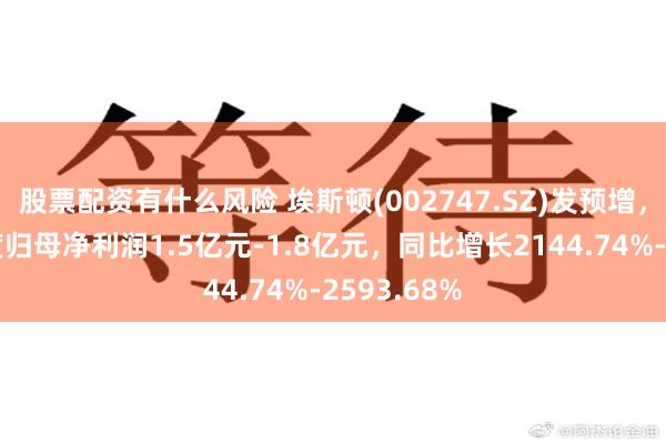 股票配资有什么风险 埃斯顿(002747.SZ)发预增,预计半年度归母净利润1.5亿元-1.8亿元,同比增长2144.74%-2593.68%