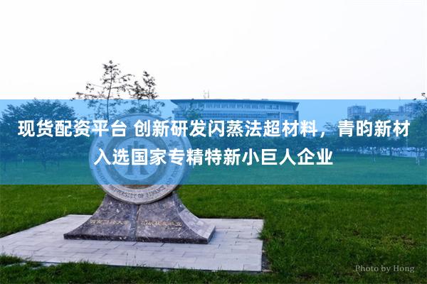 现货配资平台 创新研发闪蒸法超材料，青昀新材入选国家专精特新小巨人企业