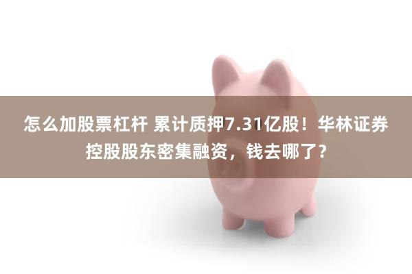 怎么加股票杠杆 累计质押7.31亿股！华林证券控股股东密集融资，钱去哪了？