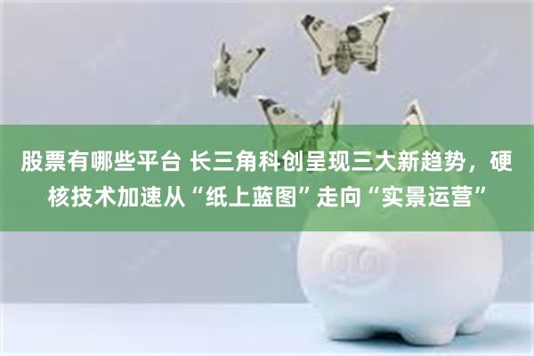 股票有哪些平台 长三角科创呈现三大新趋势，硬核技术加速从“纸上蓝图”走向“实景运营”