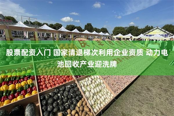股票配资入门 国家清退梯次利用企业资质 动力电池回收产业迎洗牌