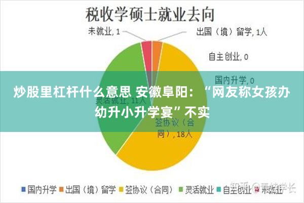 炒股里杠杆什么意思 安徽阜阳：“网友称女孩办幼升小升学宴”不实