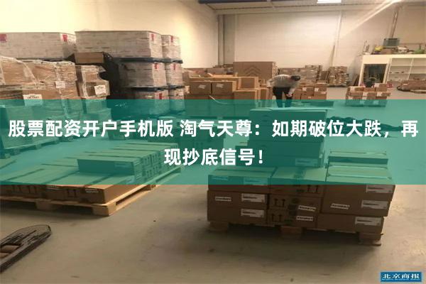 股票配资开户手机版 淘气天尊：如期破位大跌，再现抄底信号！