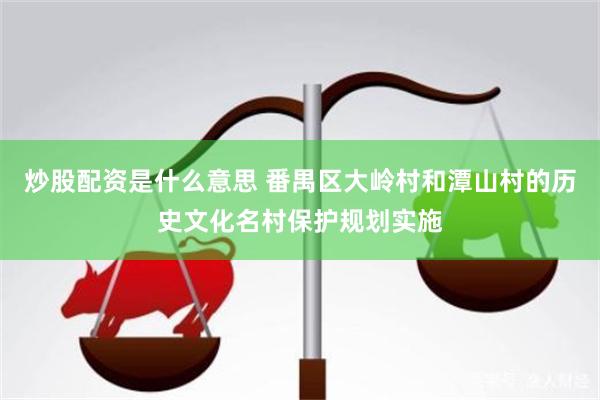 炒股配资是什么意思 番禺区大岭村和潭山村的历史文化名村保护规划实施